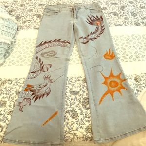 Incredible Dragon Rhinestone /Bead jeans Cache
